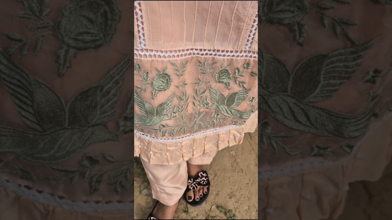 Latest Suit Border Design ✨ Frill & Pearls Combo🦋👌#frills #pearl #viral #shorts #trendingsuits