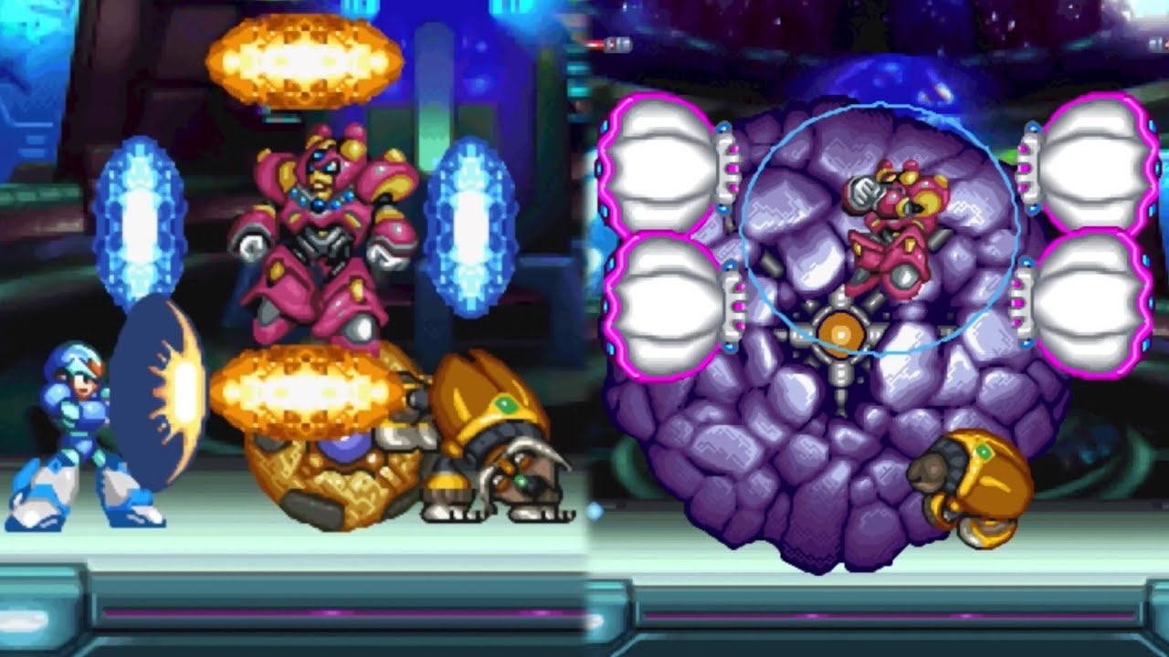Mega Man X vs Ground Scaravich & Shield Sheldon | ultimate buster double kill