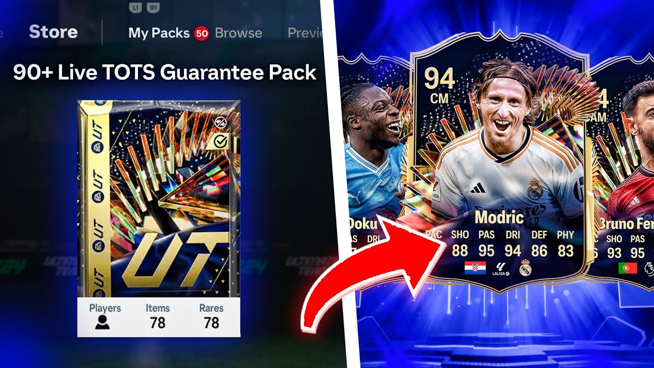 I Opened 25 x 90+ TOTS Live Guaranteed Packs in EA FC 24!
