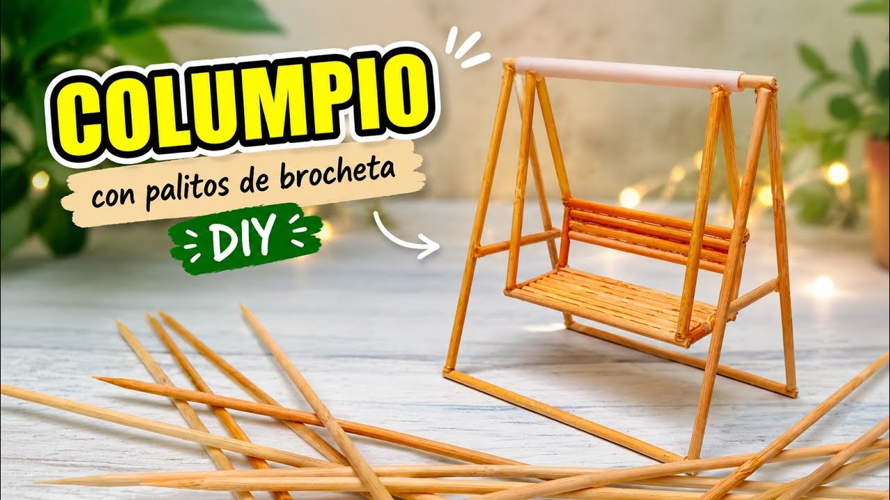 COLUMPIO hecho con palitos de brocheta - SWING made with skewer sticks