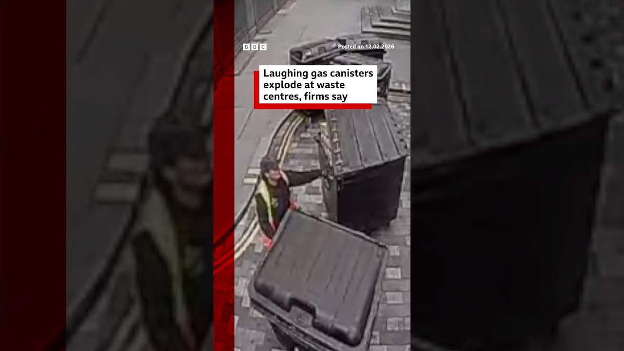 Laughing gas canisters explode at waste centres, firms say. #LaughingGas #Explosion #BBCNews