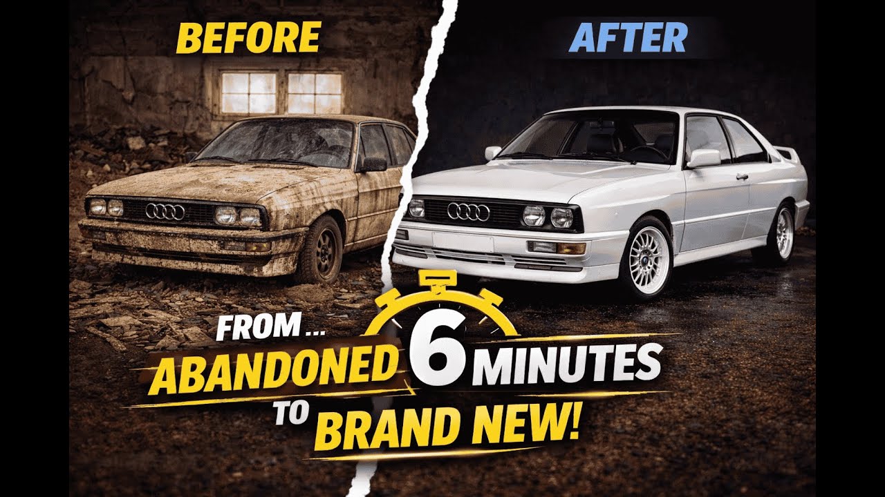 Abandoned Audi Quattro Restored to Perfection | Full 6-Minute Timelapse #asmr #carrestoration #trend