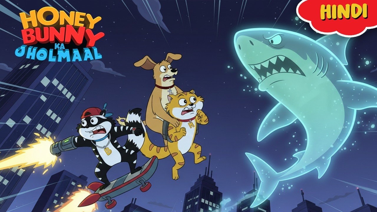 Honey Bunny और Glowing Ghost Shark का Sky Battle |  Gags In Hindi  | Kids Show | Animation Video