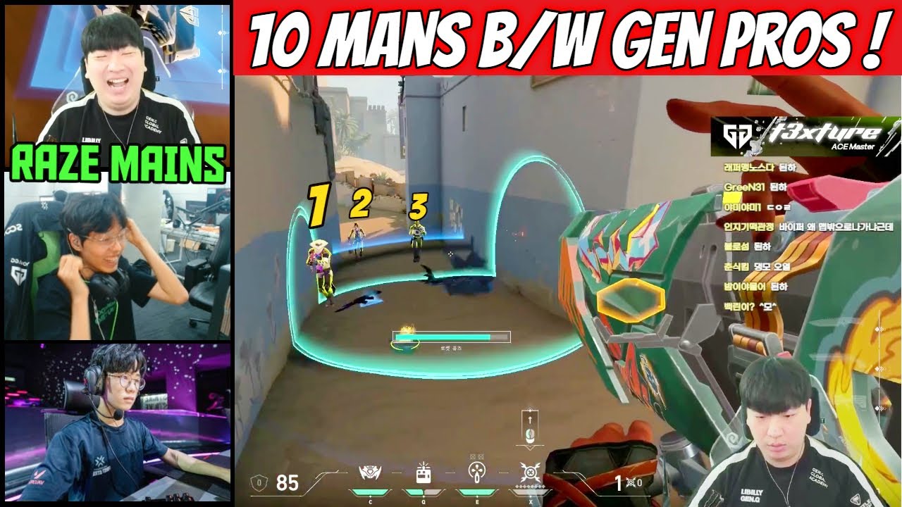 GEN Foxy9 GEN T3xture & GEN Lakia Plays Against GEN + T1 Pros in Valorant Pro 10 Mans