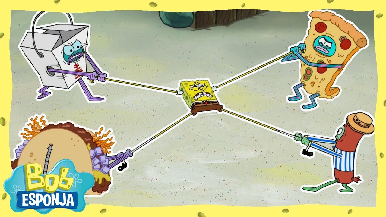Briga de fast food | Bob Esponja em Português