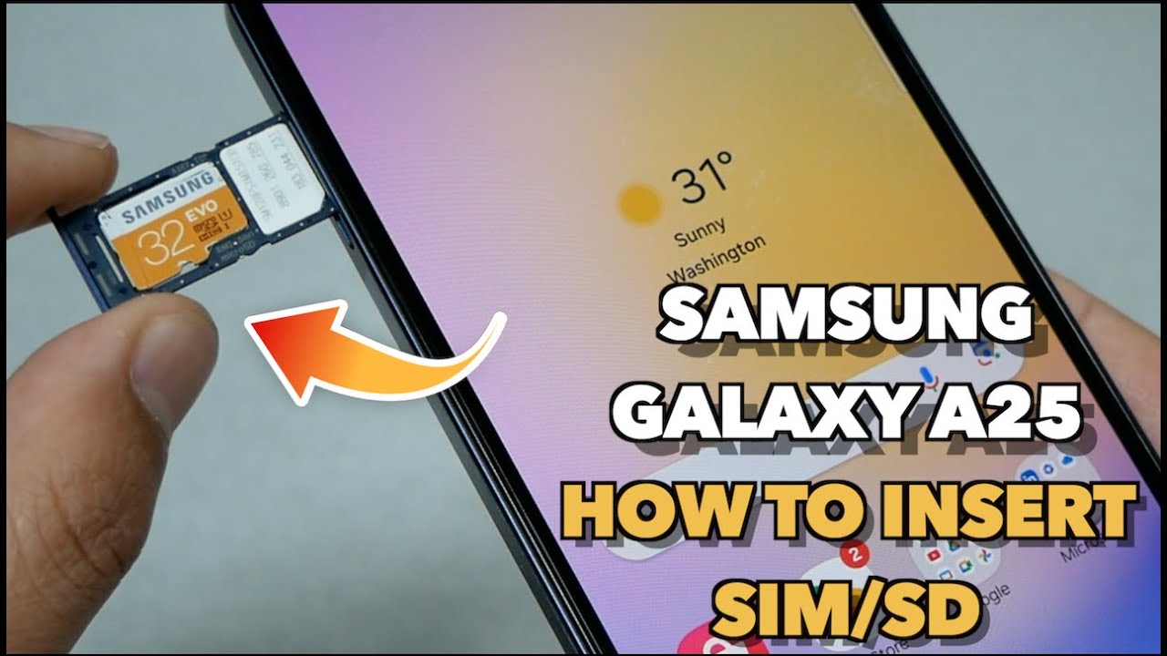 Samsung Galaxy A25 5G Как вставить SIM/SD-карты + Две SIM-карты