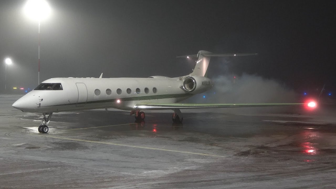 Gulfstream G550 Smoky Engine Start + Departure