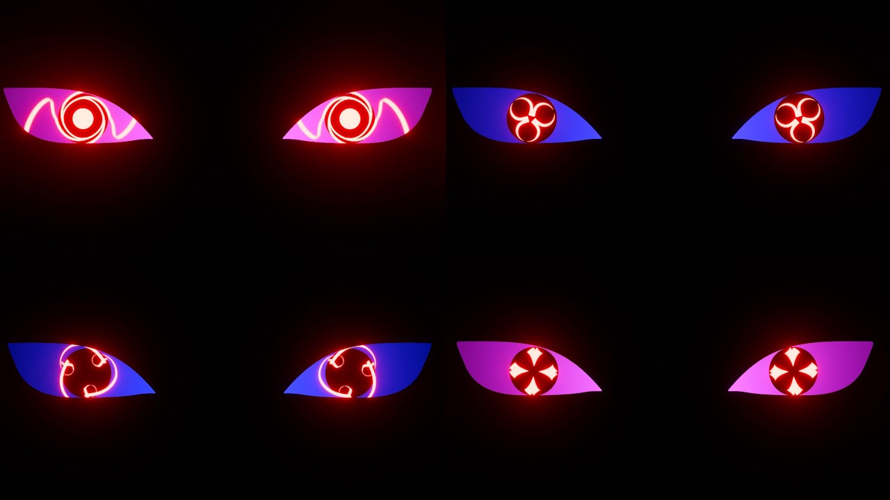 Sharingan Rinnigan Naruto Eyes 4K Motion Background 1hour No sound Animation