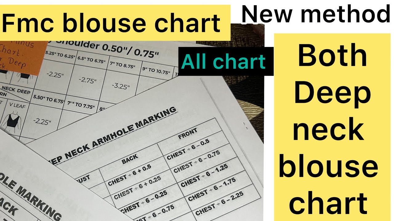 FMC Blouse Chart | Both Deep Neck Blouse Chart Explained  #blouse #fashion 