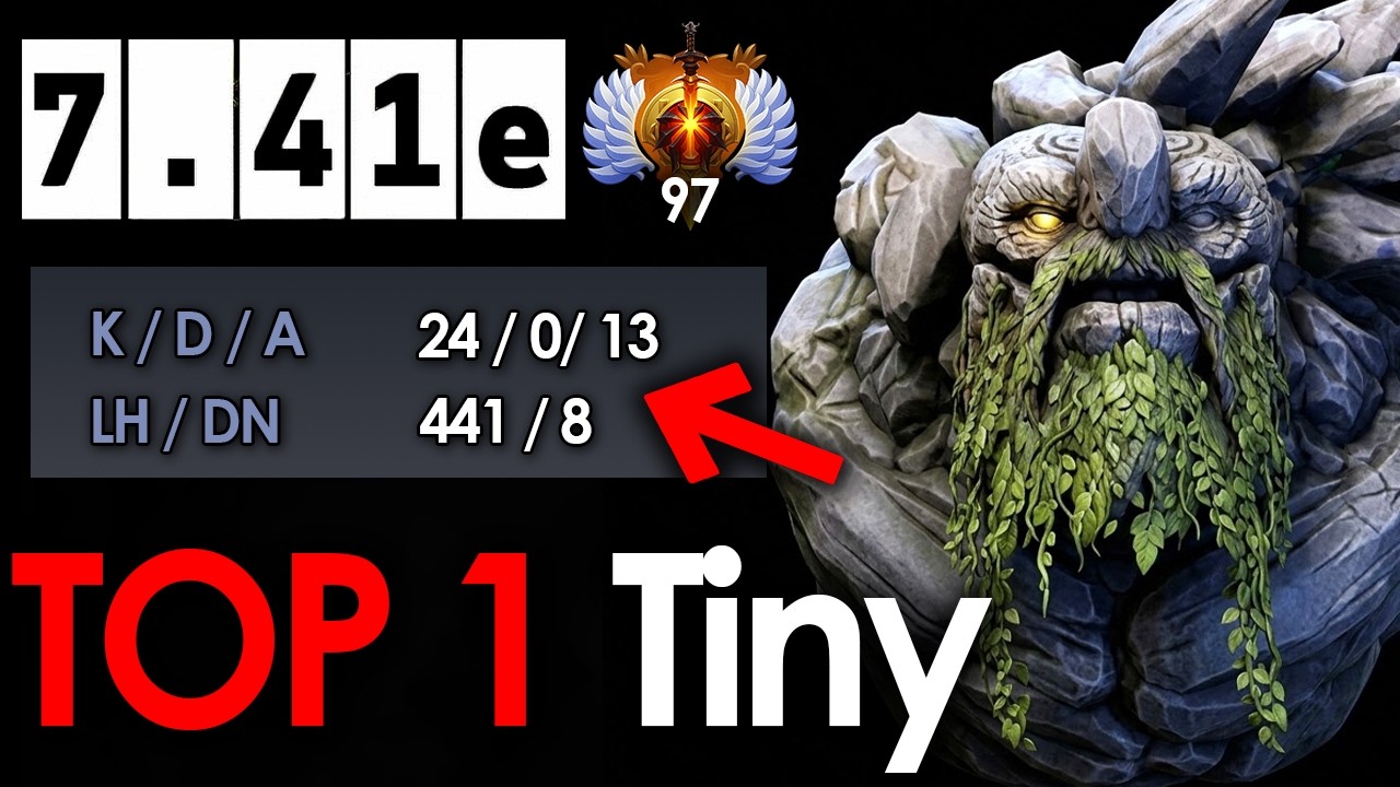Perfect 24-0 Tiny Safe Lane Gameplay: Patch 97 Immortal Rank 7.41e