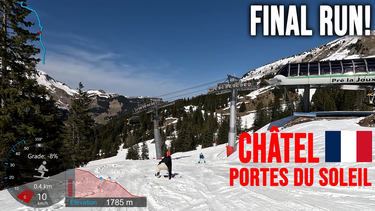 [4K] Skiing Ch&acirc;tel, Final Run of Visit - Heading Back, Portes du Soleil France, GoPro HERO11