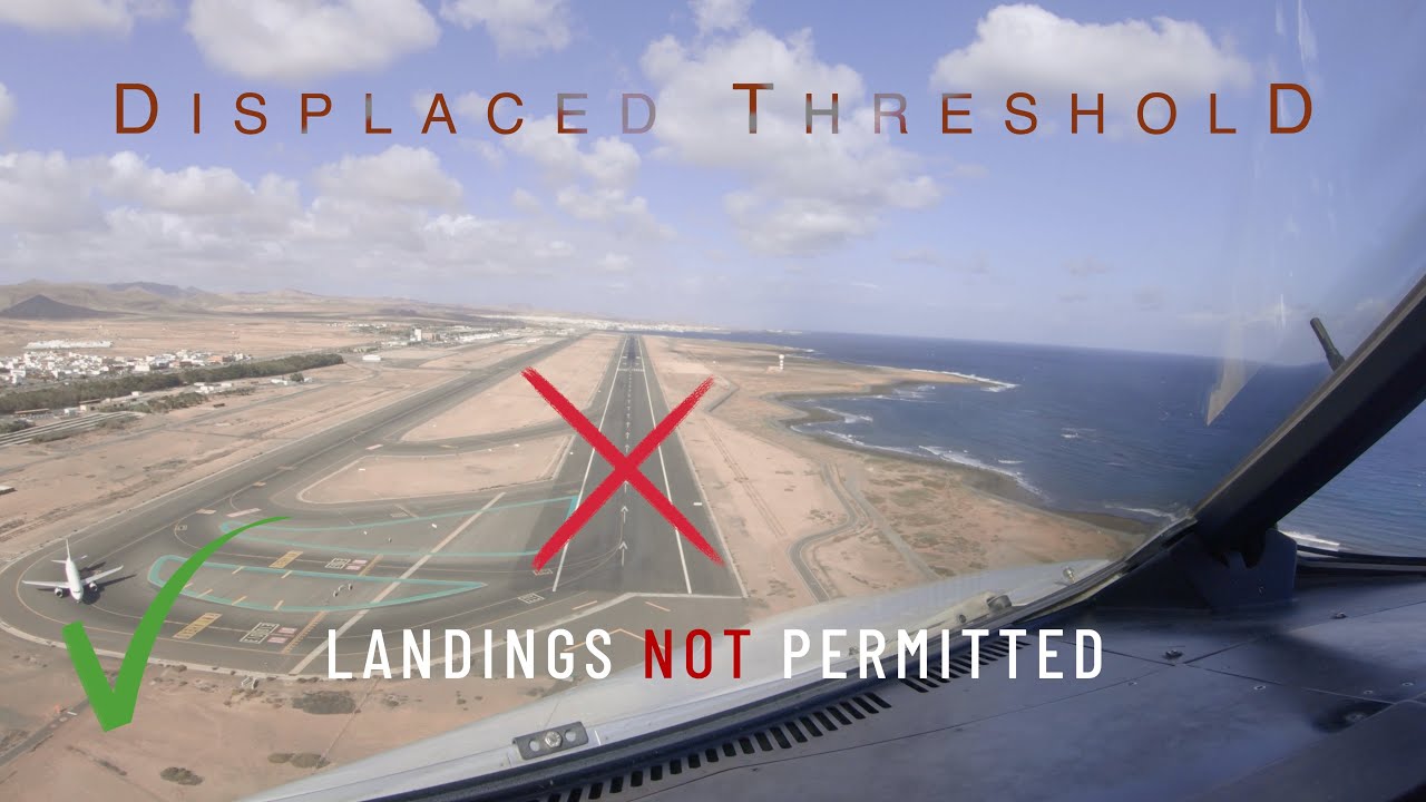 Displaced threshold runway markings and rules for takeoff and landing