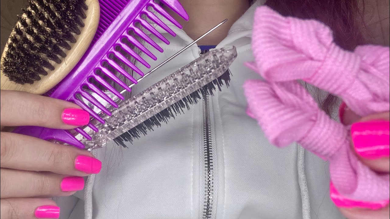 ASMR Hair Parting & Braiding🪮🎀/ Baby Hairs/ Invisible Clips/ Gel ( Fast & Aggressive - No Talking) 