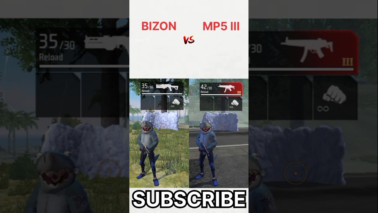 BIZON VS MP5 III FREE FIRE GUN ABILITY TEST | WHO IS BEST #freefireshorts #shorts #freefire