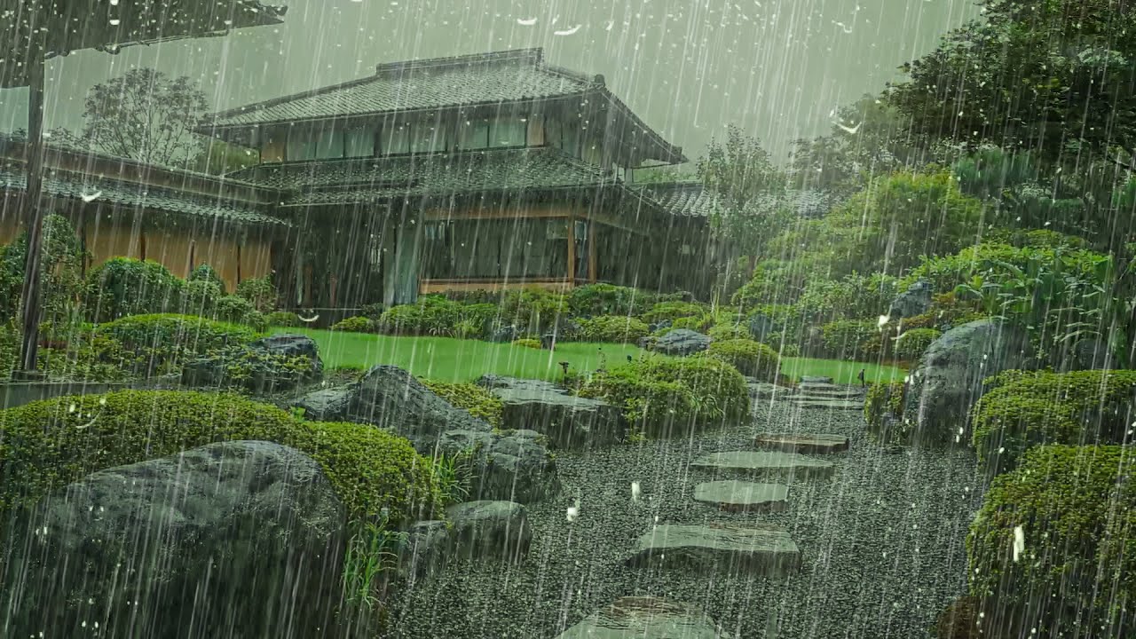 공원 산책길에 내리는 잔잔한 빗소리 #270 불면증과 수면을 위한 최고의 백색소음ASMR, RELAX, STUDY