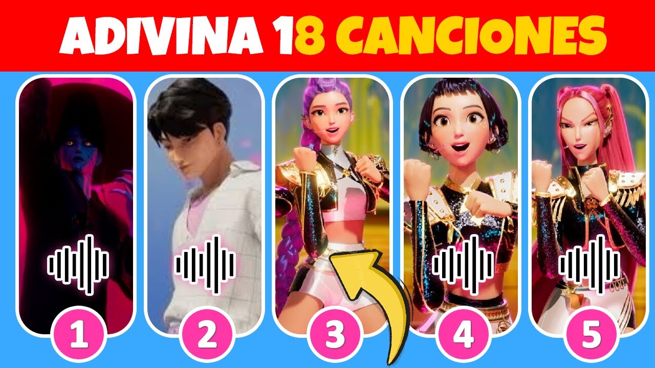 ADIVINA 18 CANCIONES Y PERSONAJES De LAS GUERRERAS K-POP😱❤️K-Pop Demon Hunters😍🎶Rumi💜Ginu🔥Golden✨