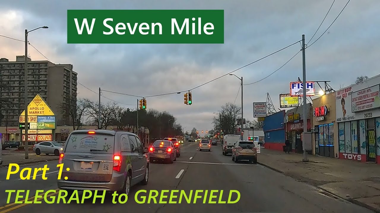Driving Detroit's West Seven Mile Road Telegraph to Greenfield #detroitneighborhoods #business