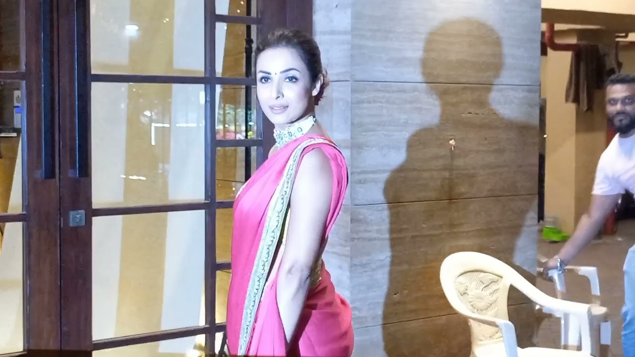 Mallika Arora Looking So Amazing in H0T Saree As She Steps Out for diwali party 😍😍😍😍