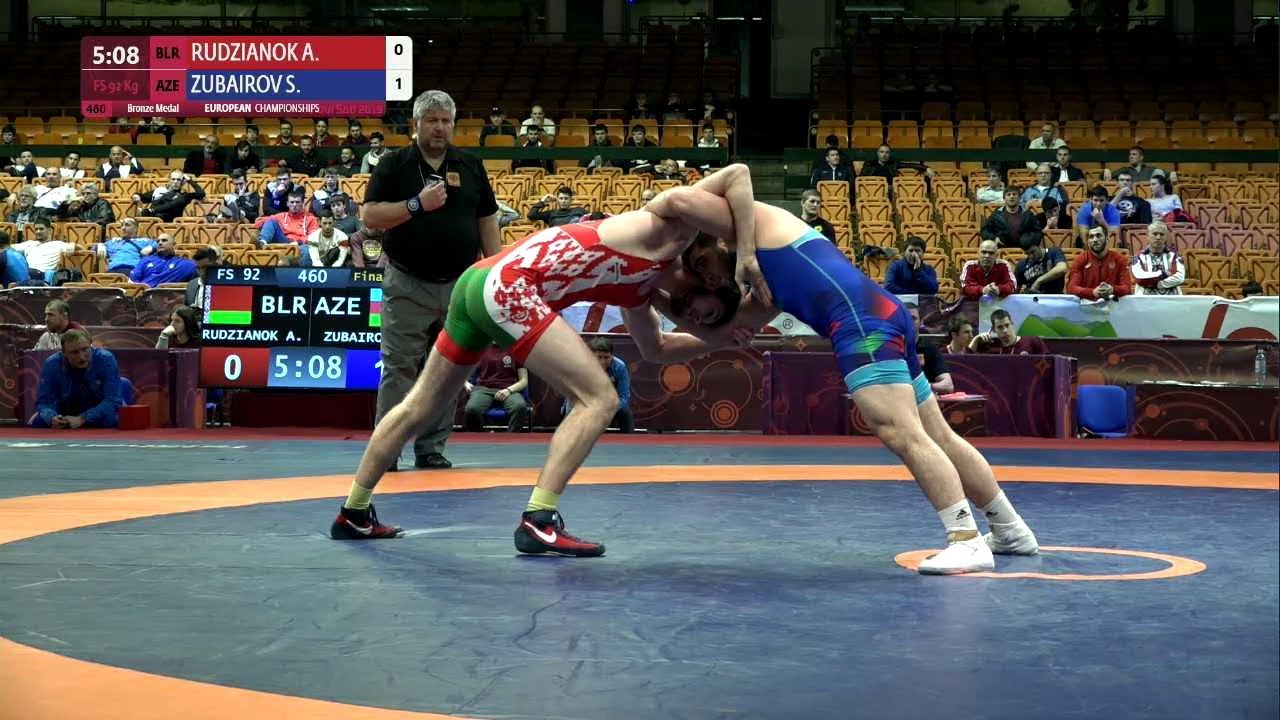 BRONZE FS - 92 kg: A. RUDZIANOK (BLR) v. S. ZUBAIROV (AZE)