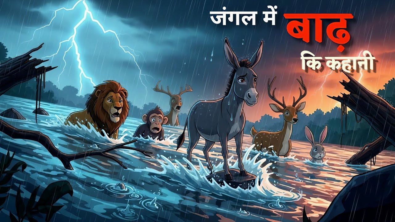 जंगल में बाढ़ की कहानी...... //jungle story in donkey 