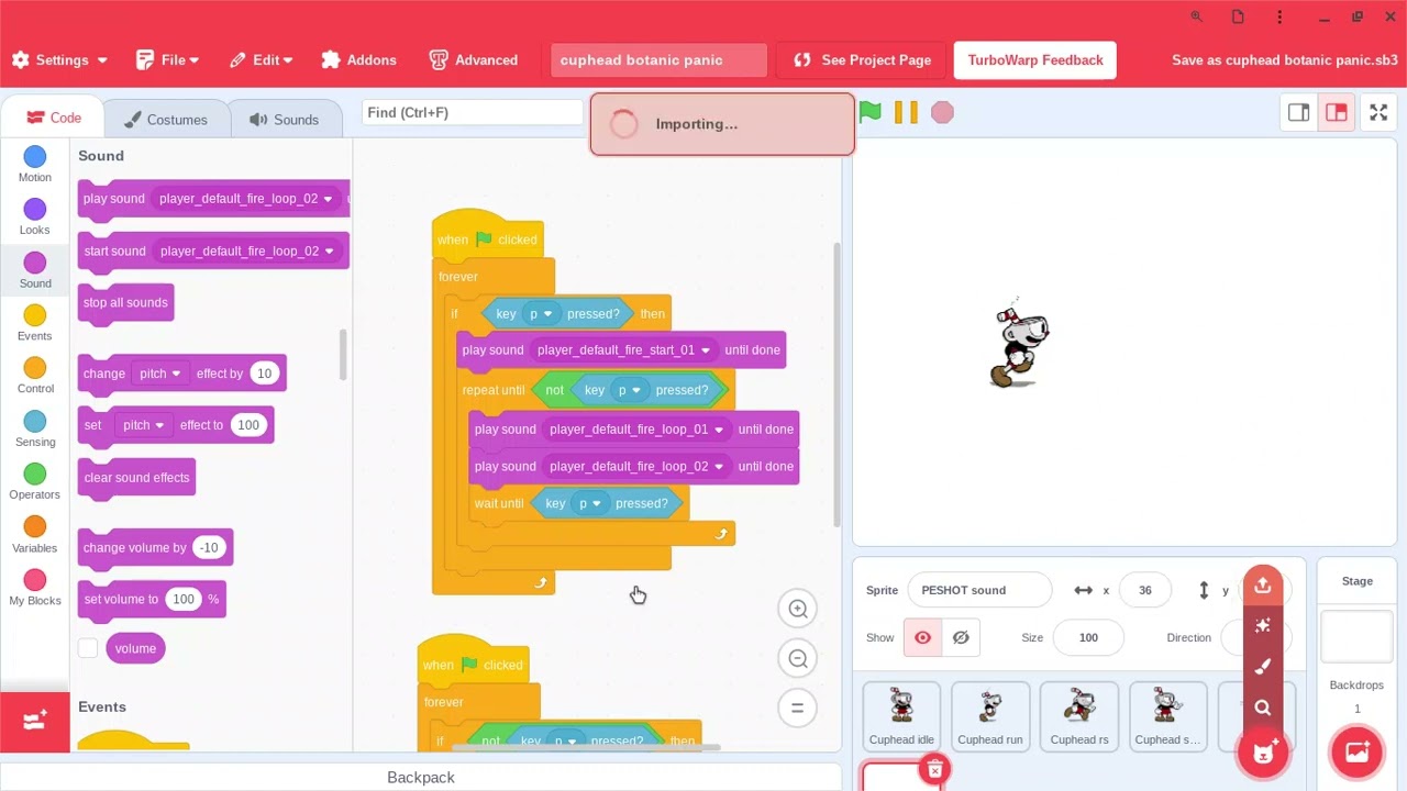 how to make a Cuphead game in scratch