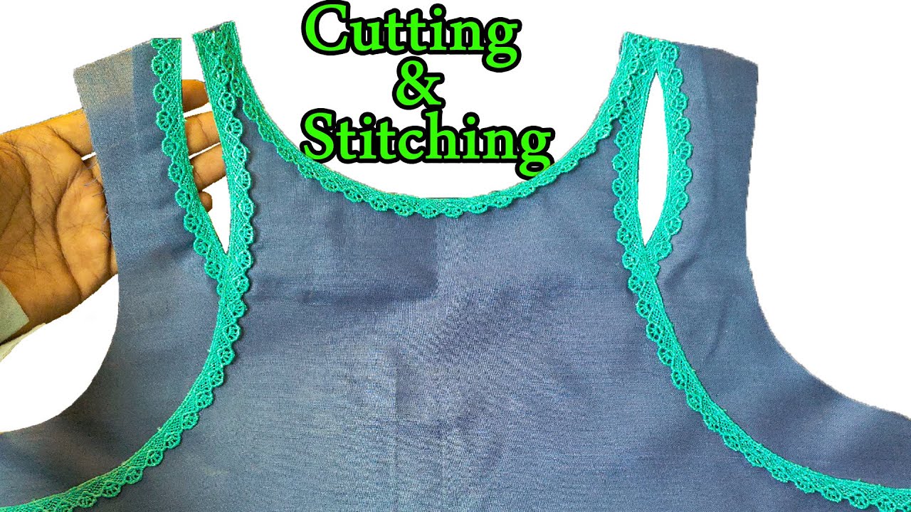 ✅ Trendy Leaf Cut Kurti Neck Design With Lace & Piping | Stylish Leafy Gala Cutting & Stitching