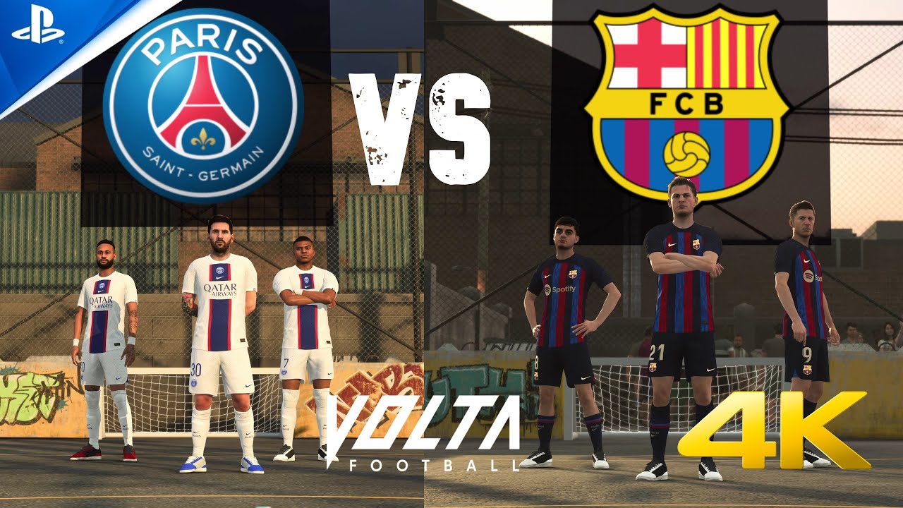 De Jong, Lewandowski, Pedri vs Messi, Neymar, Mbappe - VOLTA FIFA 23 | PS5 [4K60 | HDR]