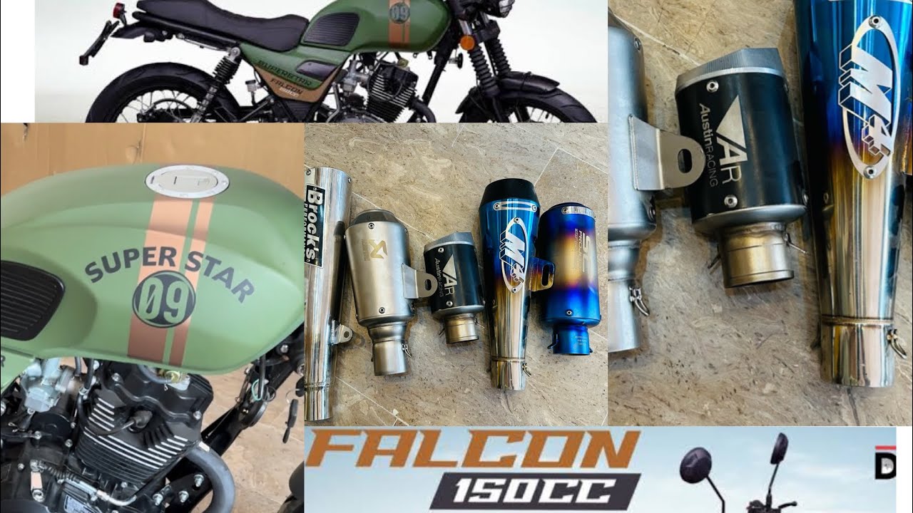 Falcon 150cc sound test with different Exhaust|superstarfalcon150cc|Acrapovic|ARracing|Brock’s