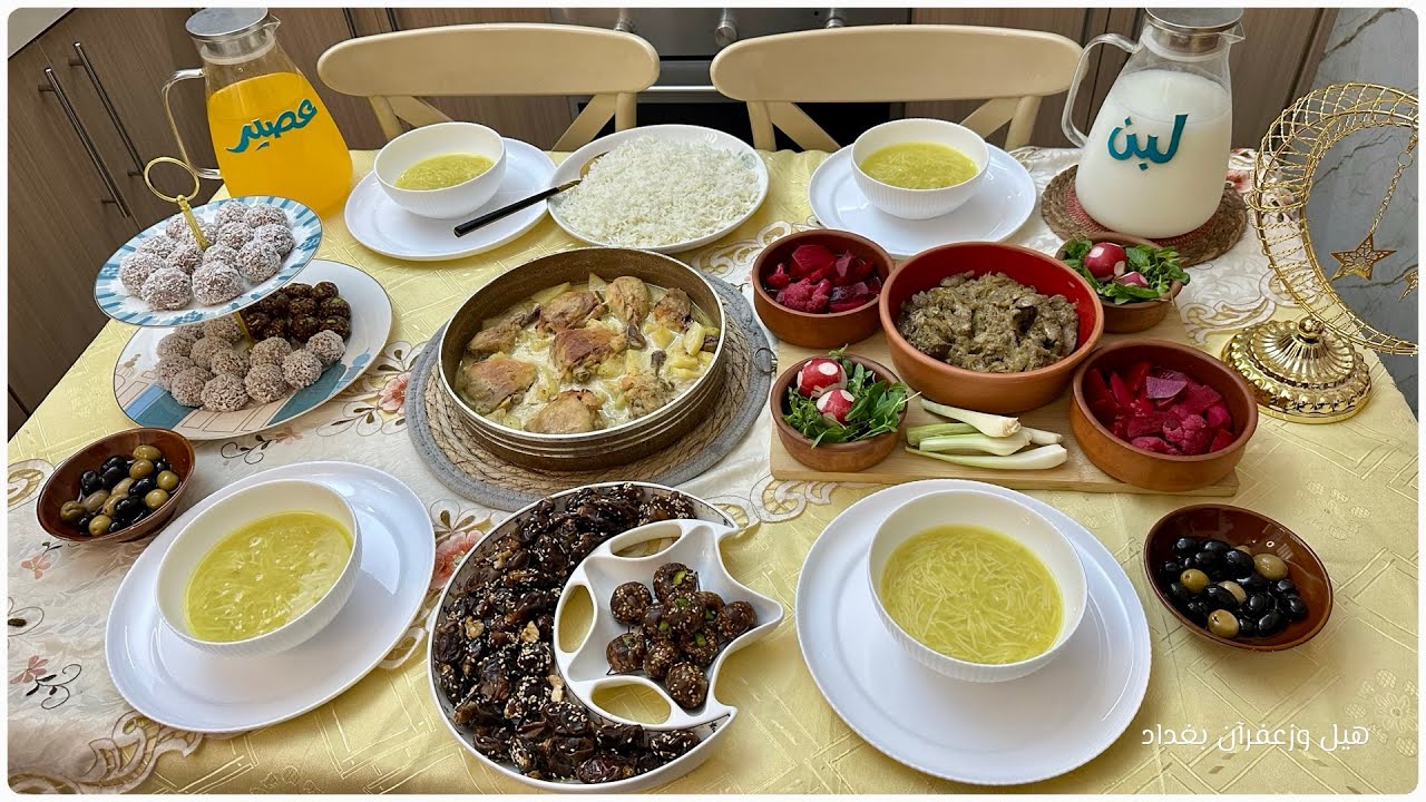 فطور ٢٥ رمضان 🌙 اكلة اول مرة اجربها 😋 وسويت نوعين حلا كرات البسكويت و كرات التمر #اكسبلور #طبخ 