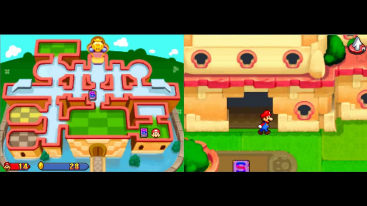 Mario & Luigi: Partners in Time (DS) Walkthrough - Part 1 - Peach's Castle (Past/Present)