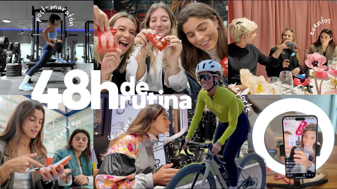 48h de rutina?🤔 recuperándome de mi maratón con mucho deporte, comida, eventos y directos en tiktok
