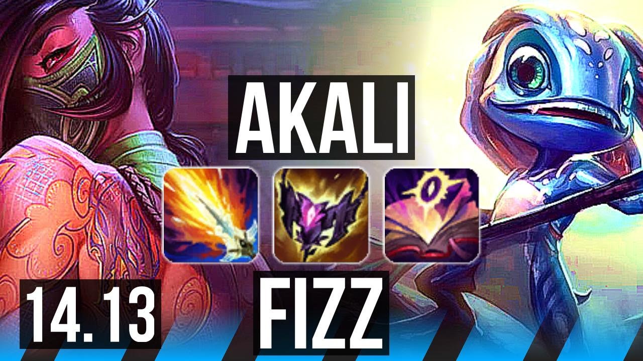 AKALI vs FIZZ (MID) | 9 solo kills, Legendary, 43k DMG, 19/4/6, 600+ games | NA Diamond | 14.13