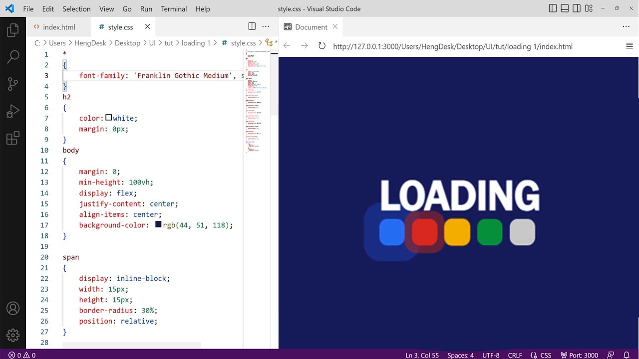 ASMR Programming - Ripple Loading Animate UI Design HTML CSS3 - No Talking