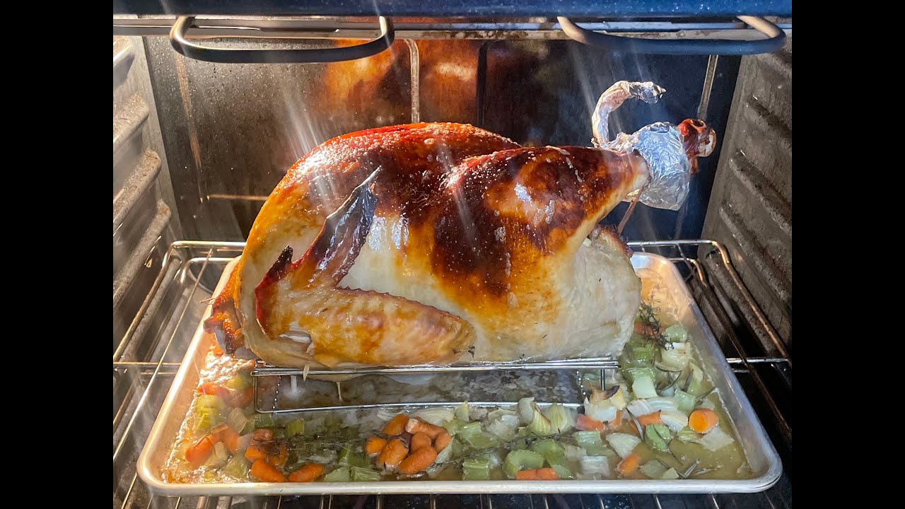 I made our Turkey this year! Bourbon-Glazed Turkey with Onion and Giblet Gravy