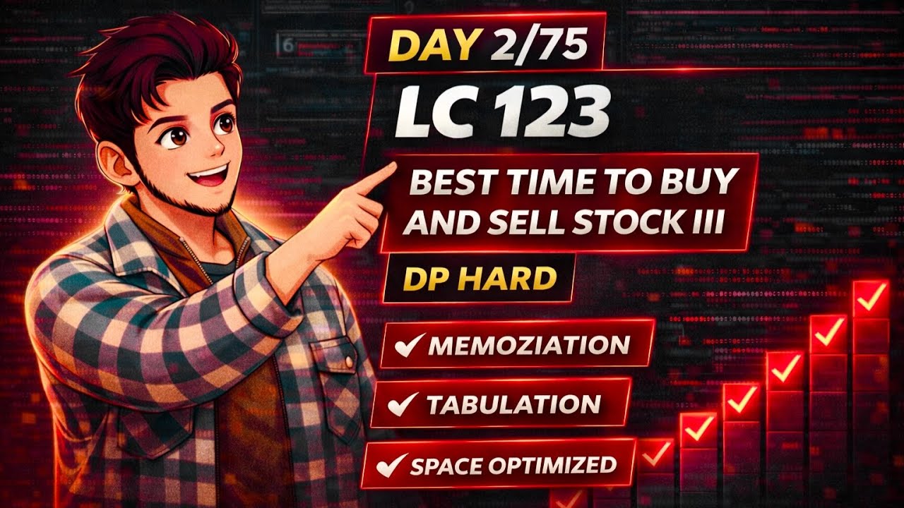 LC 123. Best Time to Buy and Sell Stock III | DP HARD | Explained