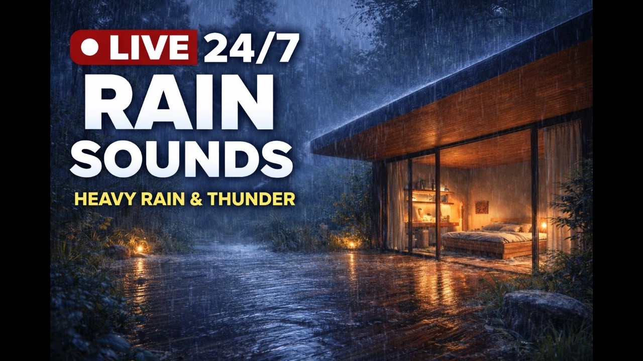 🔴 LIVE Relaxing Rain Sounds 24/7 | Deep Sleep, Study, Meditation | No Ads