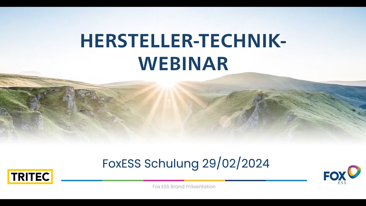 Hersteller Technik Webinar FOXESS