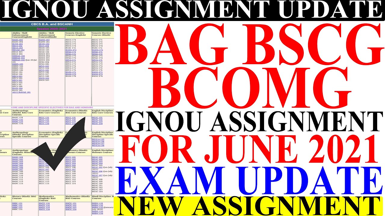 IGNOU BAG ASSIGNMENT FOR JUNE 2021 EXAM UPDATE | NEW ASSIGNMENT