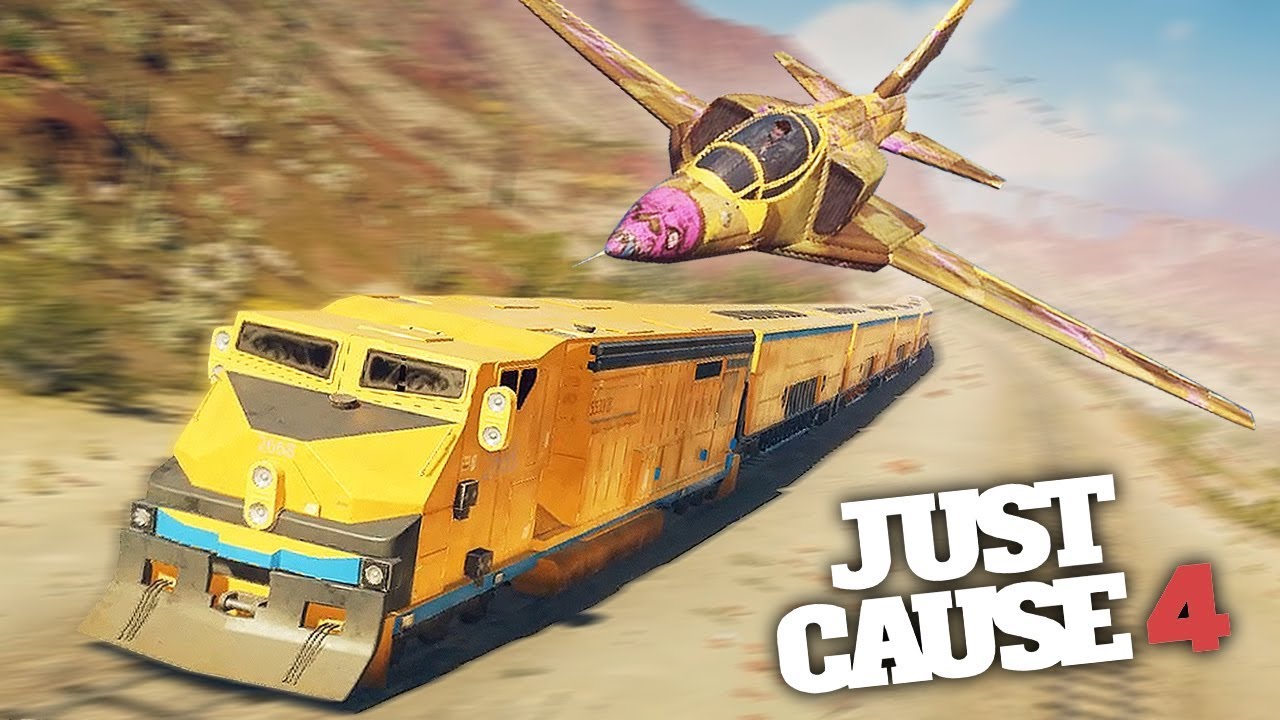 LANDING A JET ONTO A TRAIN STUNT! - Just Cause 4 Stunts!