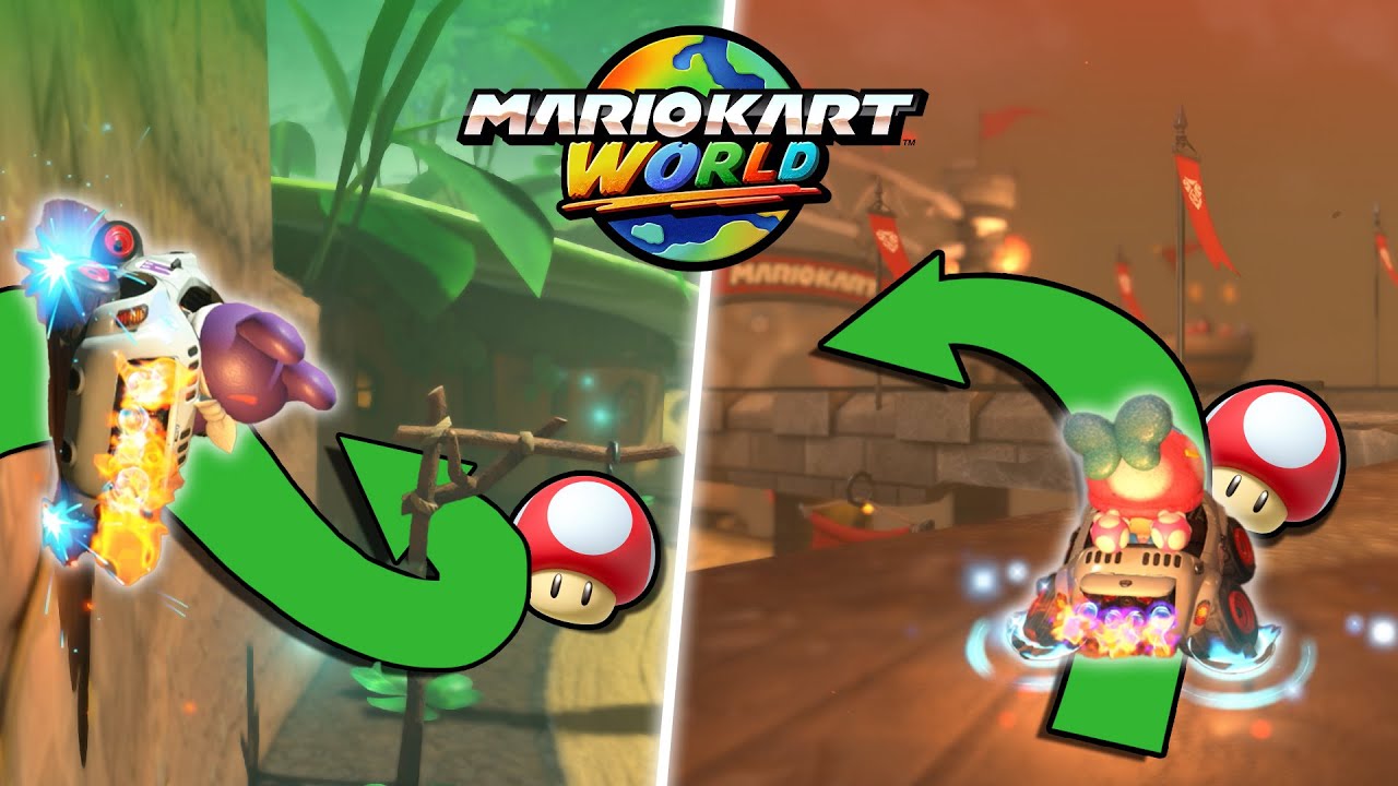 🍄 TOUS LES RACCOURCIS sur MARIO KART WORLD avec CHAMPIGNON !