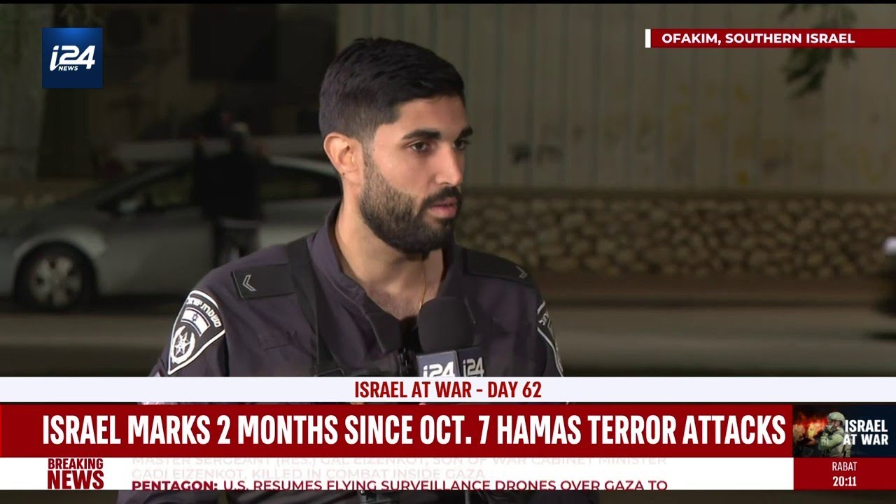An Israeli Police Officer recounts the October 7th horrors as Israel commemorates 2 months of war