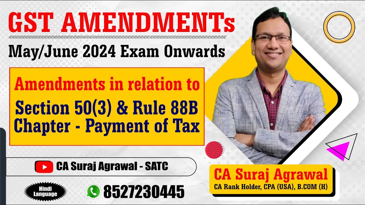 GST Amendment in relation to Section 50(3) & Rule 88B | Circular 192/04/2023 | Payment of Tax