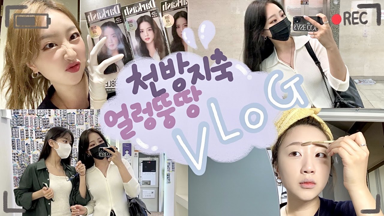 [VLOG] 천방지축 얼렁뚱땅 빙글빙글 돌아가는 지냐의 하루☀️| 다크 그레이 셀프염색🖤 | 지냐 Jinyaa