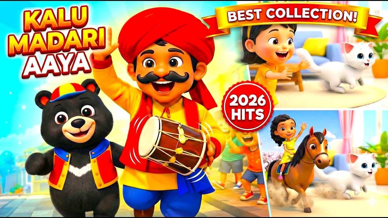 Kalu Madari Aaya + Billi Meow Meow + Chal Mere Ghode | कालू मदारी आया | Hindi Nursery Rhymes 2026
