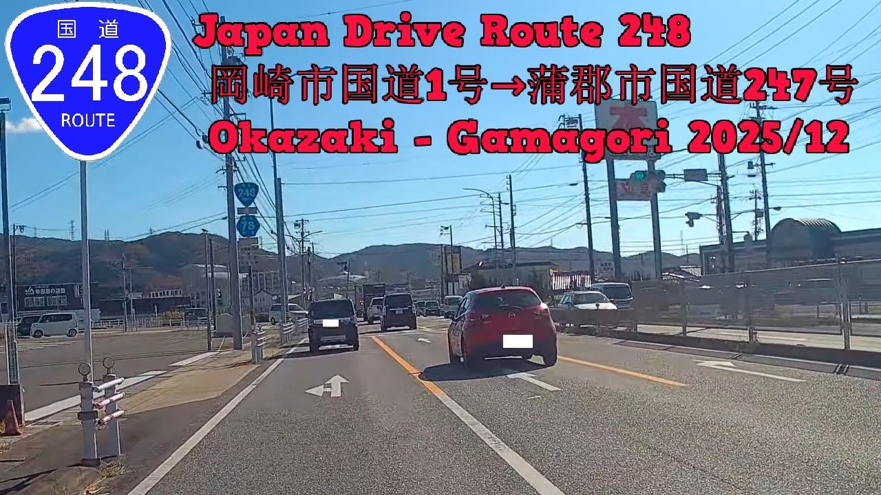 国道248号線 外回り Japan Drive 岡崎市国道1号→蒲郡市国道247号 Route 248 Okazaki - Gamagori 2025/12