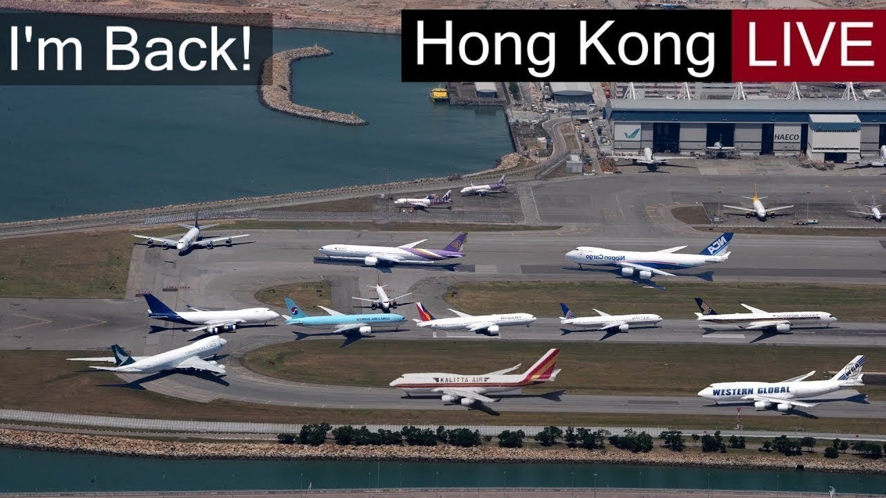 🔴 Hong Kong International Airport live with ATC  Singapore A380 BA from Heathrow