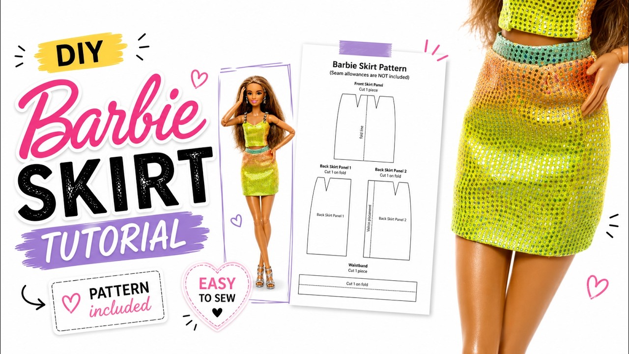 Базова спідниця для Barbie | Barbie Basic Skirt for Standard Doll | Для початківців