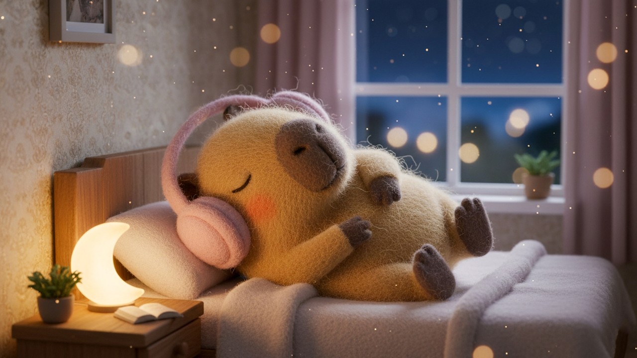 🌙 Capybara's Dreamy Night 💤 Cozy Bedroom & Sleep Lofi