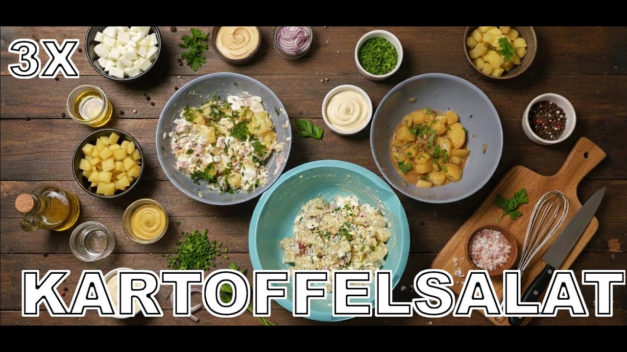 KARTOFFELSALAT 3 VARIANTEN SCHNELL UND LECKER