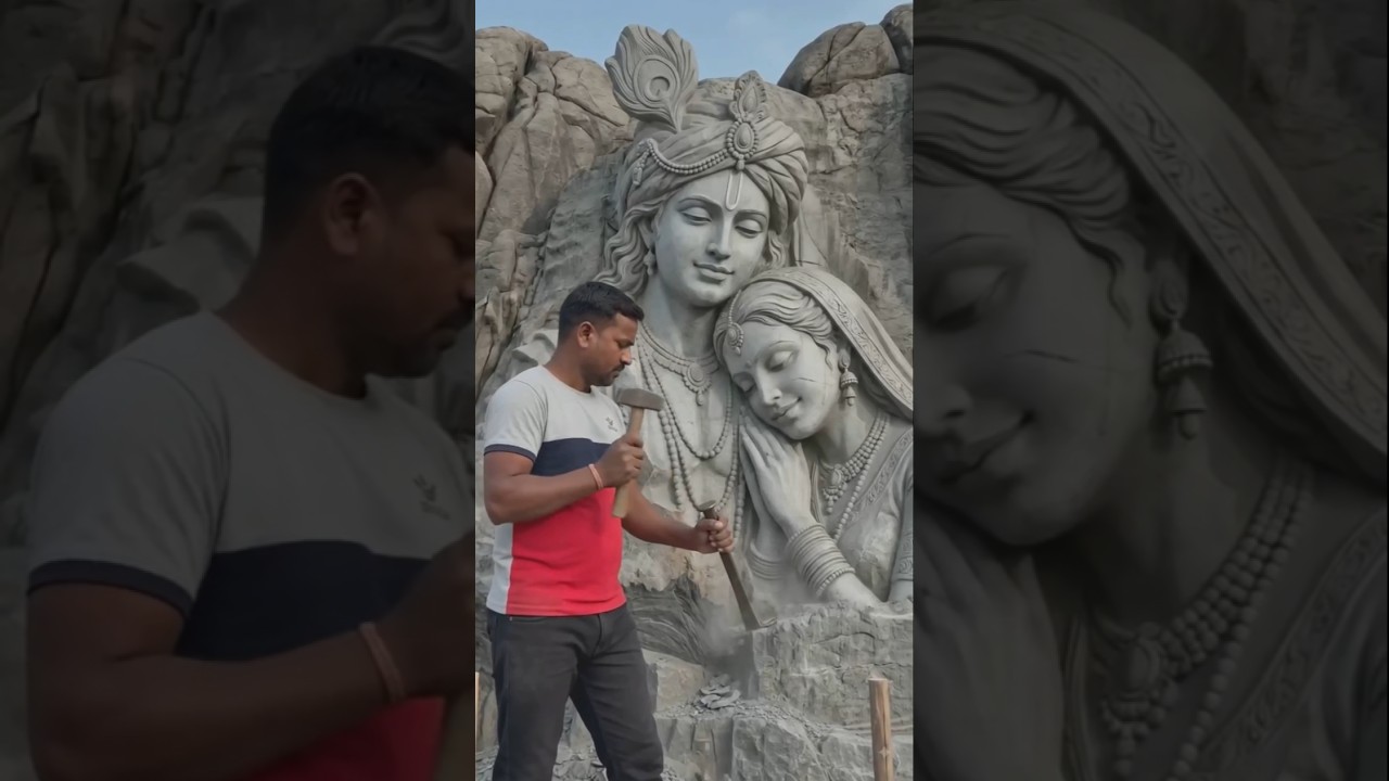 ✨ AI-Created Radha Krishna Divine Statue | Beautiful 3D Art | Spiritual Masterpiece 🙏